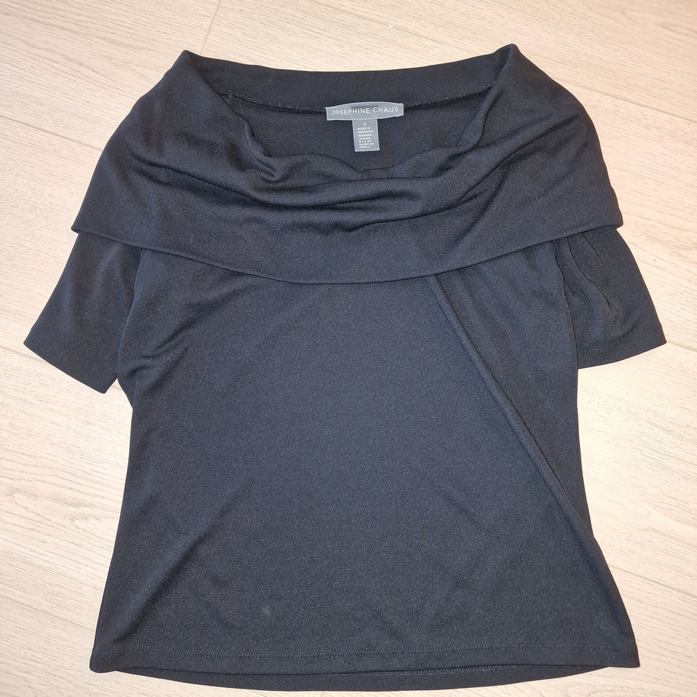 Josephine Chaus Black Asymmetrical Blouse